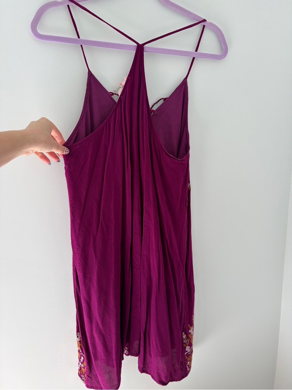 entro Deep Magenta Embroidered Tassel Sundress - Picture 3 of 3